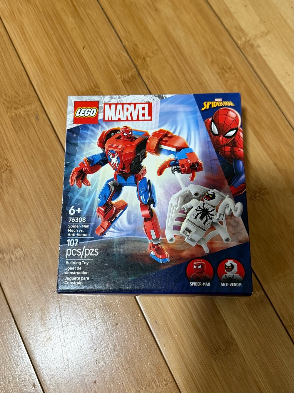 LEGO Marvel Spider-Man Red & Blue Mech with White Anti-Venom
